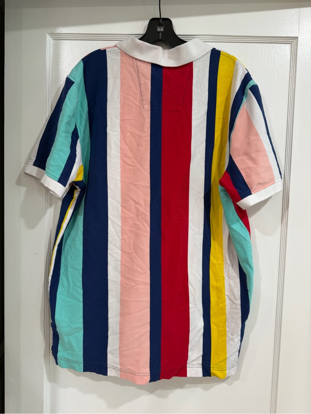 Nautica Men’s Multi-Stripe Polo Shirt - White, Red, Navy, Teal, Yellow, Pink - Picture 4 of 7